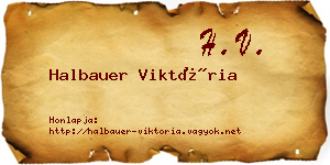 Halbauer Viktória névjegykártya
